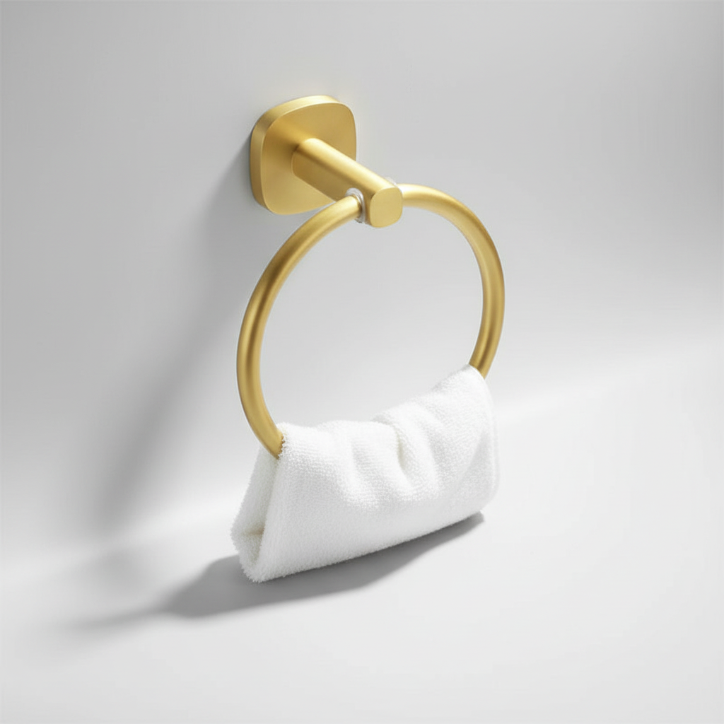 Wandmontierter Handtuchring Holz Aluminium - WoodenHalo