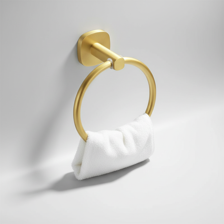 Wandmontierter Handtuchring Holz Aluminium - WoodenHalo