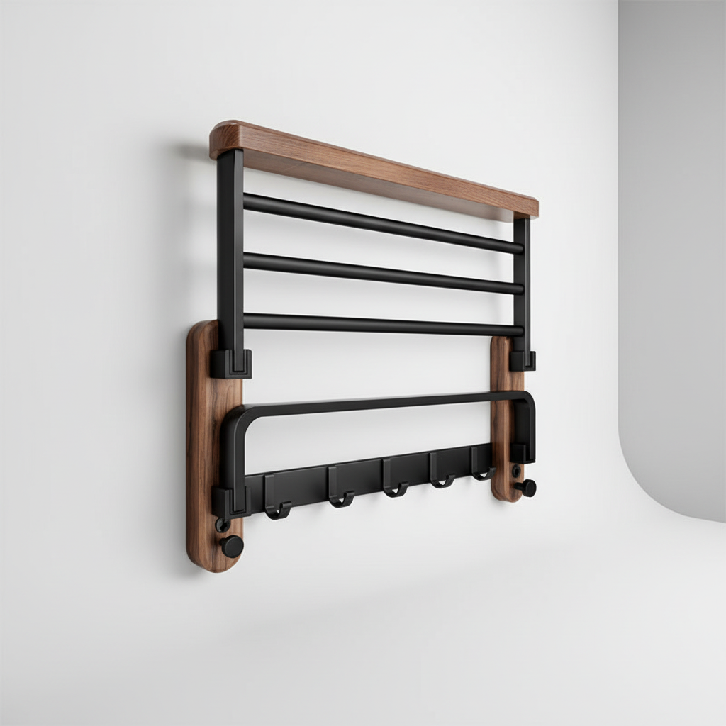Wandmontiertes Holzhandtuchregal - Rackhaven