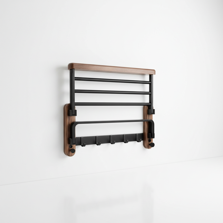 Wandmontiertes Holzhandtuchregal - Rackhaven