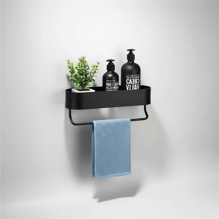 Wandmontiertes Metallregal Schwarz - BathEdge
