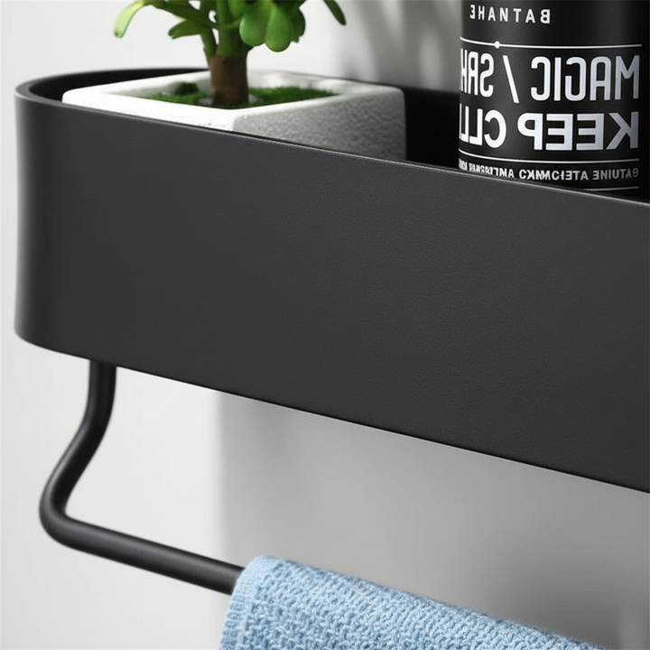 Wandmontiertes Metallregal Schwarz - BathEdge