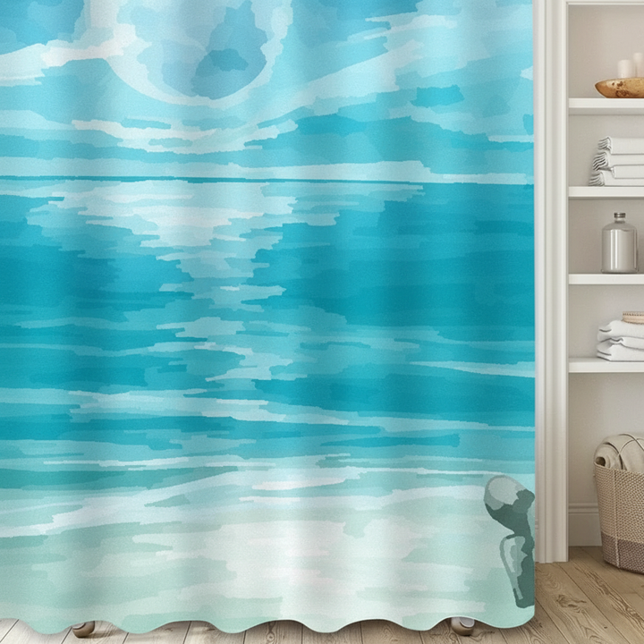 Wasserabweisender Duschvorhang Stoff - SeaBlur