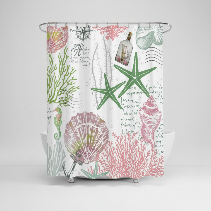 Wasserabweisender Polyester Duschvorhang - StarfishDream