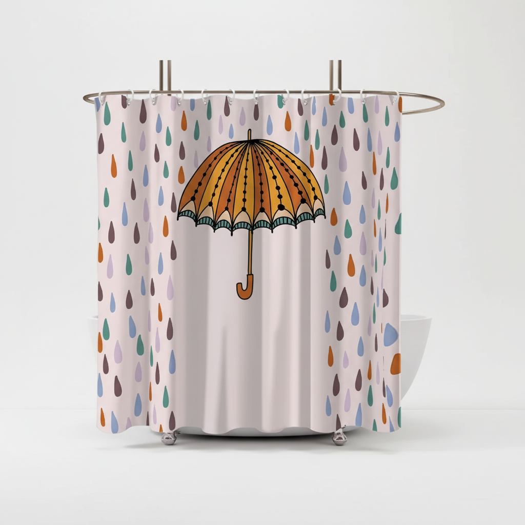 Wasserdichte Duschvorhang Matte - Raindroply
