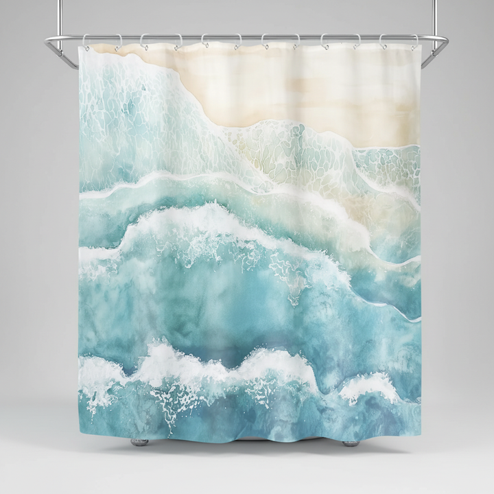 Wasserdichter Polyester Duschvorhang - Coastella