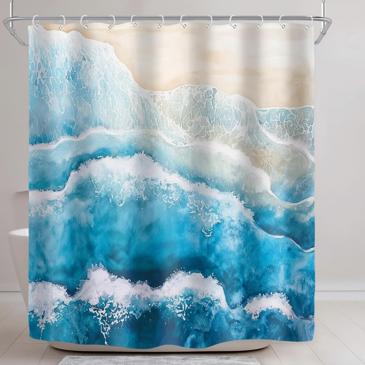Wasserdichter Polyester Duschvorhang - Coastella