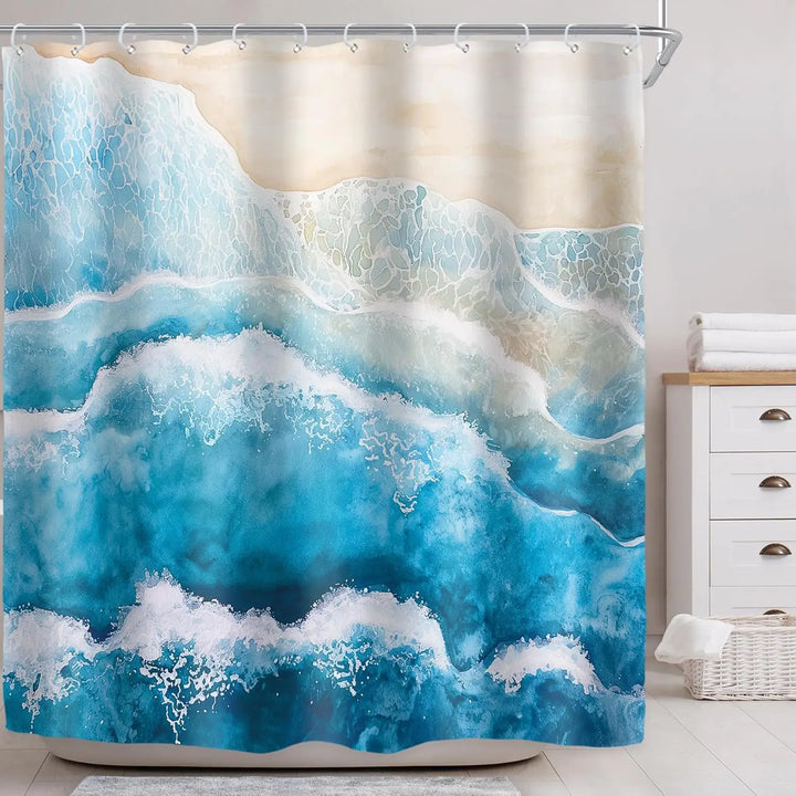 Wasserdichter Polyester Duschvorhang - Coastella