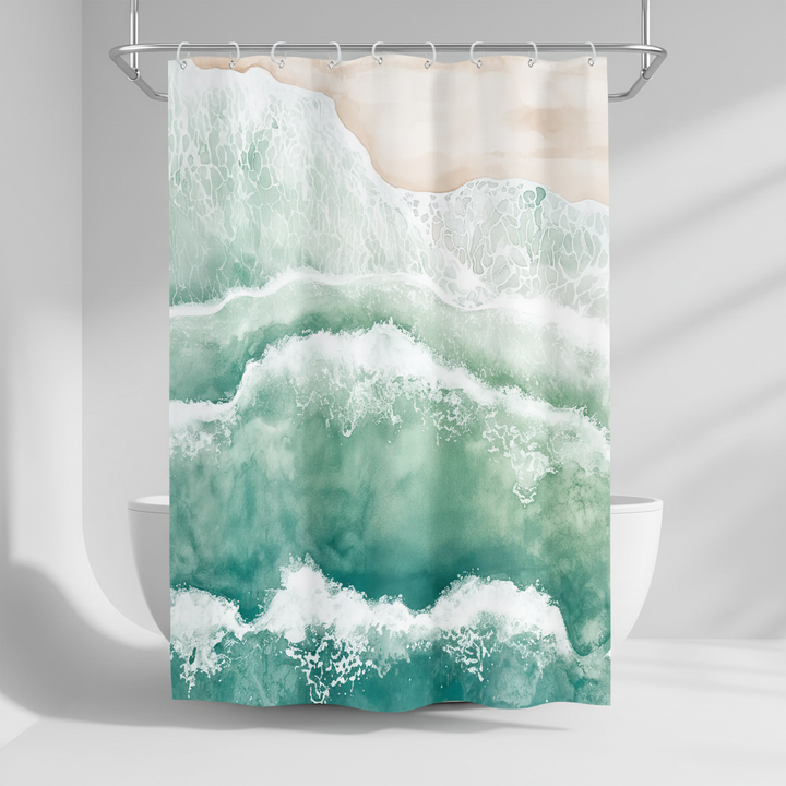 Wasserdichter Polyester Duschvorhang - Coastella