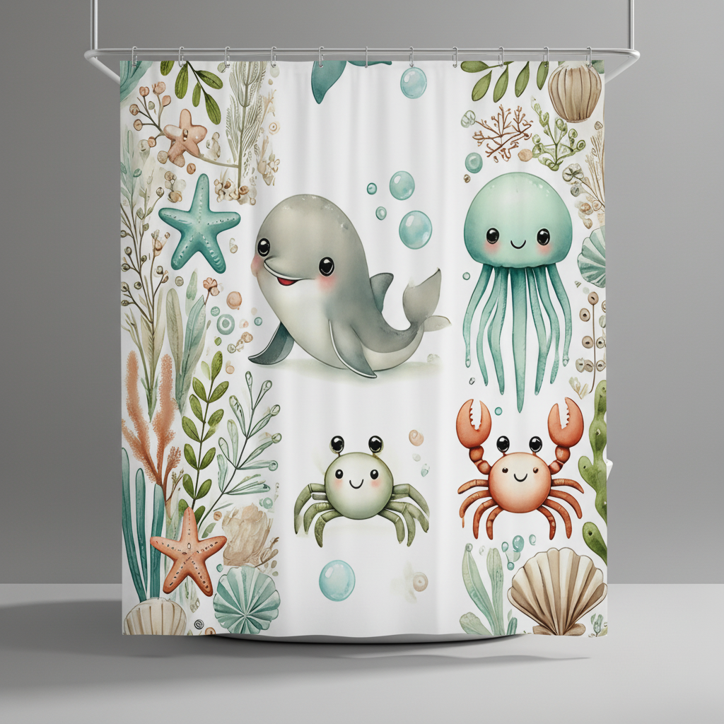 Weicher Stoff Duschvorhang - SeaSnuggle