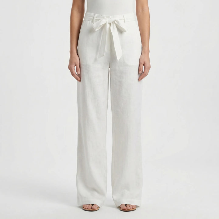 Wide-Leg Tie-Waist Women's Trousers - Laverne