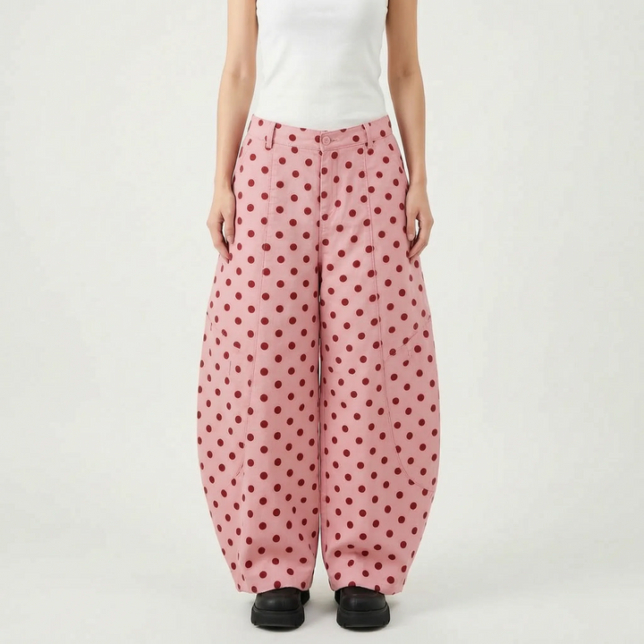 Wide Barrel Leg Trousers -  Mae