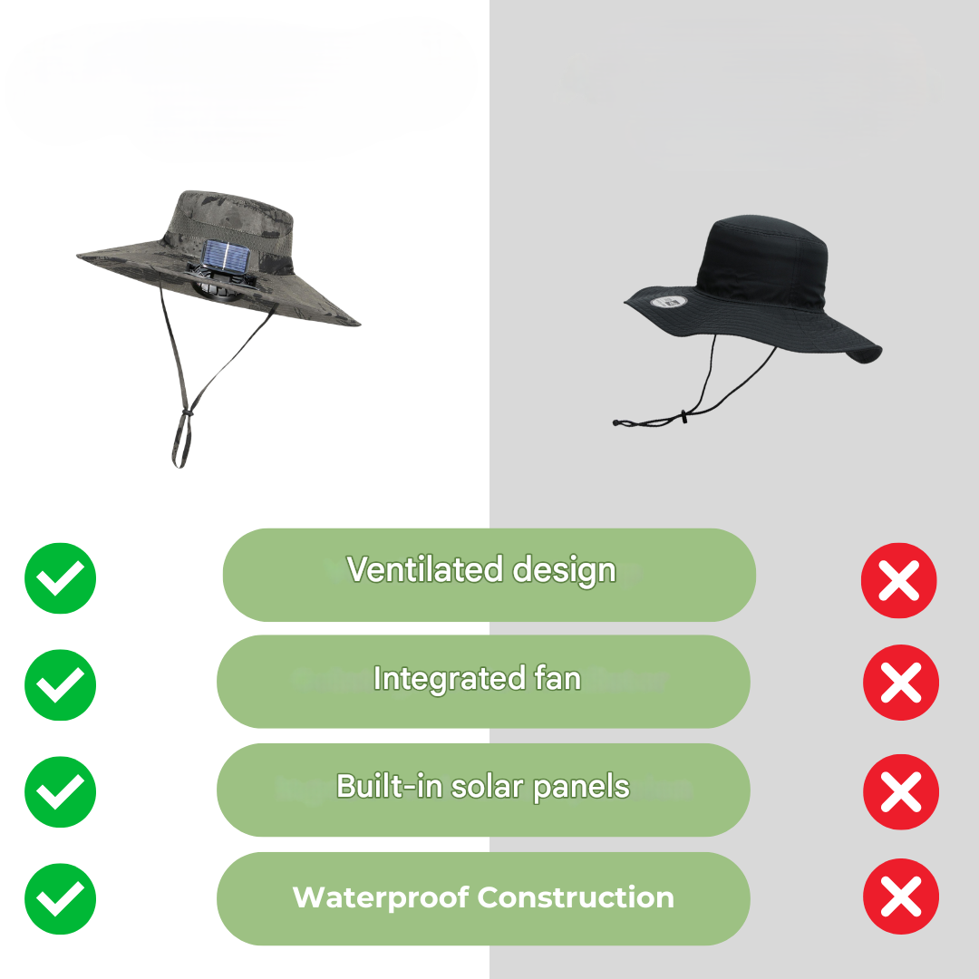 Udendørs solhat med indbygget ventilator – Sunbreeze