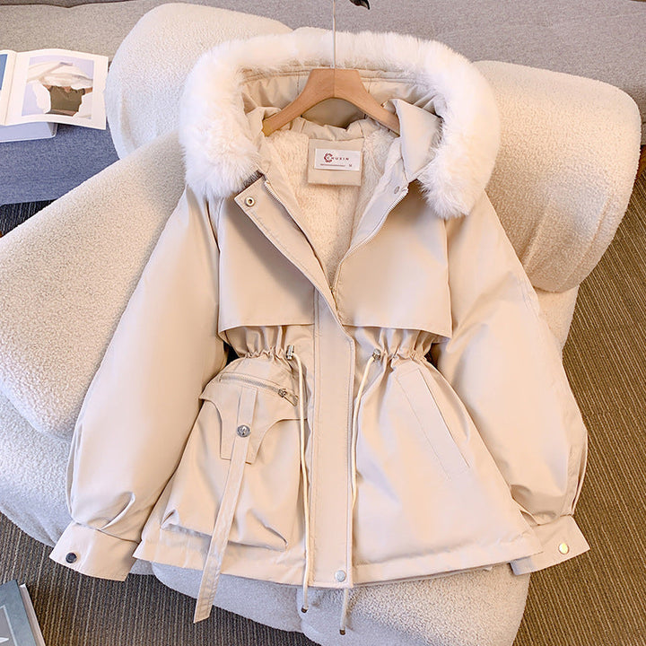 Varm dunjakke til damer med aftagelig krave - Livia