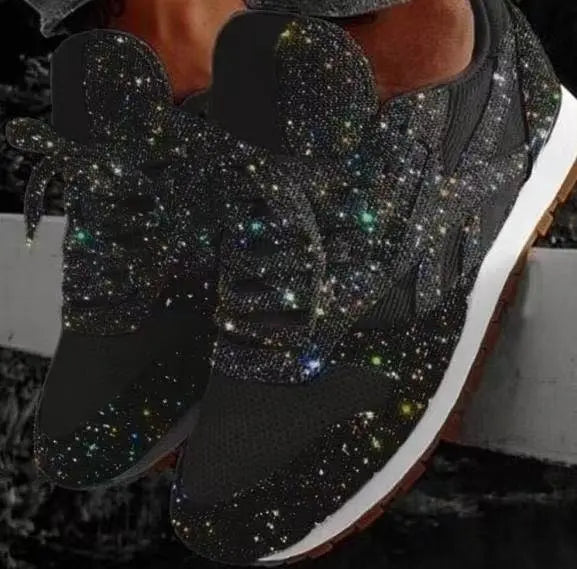 Glitrende damesneakers med sporty komfort – Leona