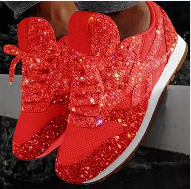 Glitrende damesneakers med sporty komfort – Leona