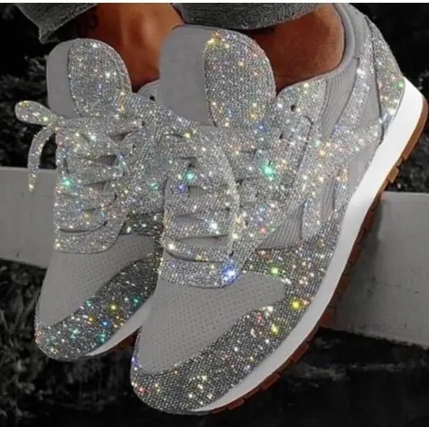 Glitrende damesneakers med sporty komfort – Leona