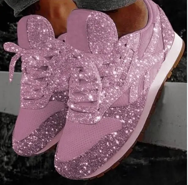 Glitrende damesneakers med sporty komfort – Leona
