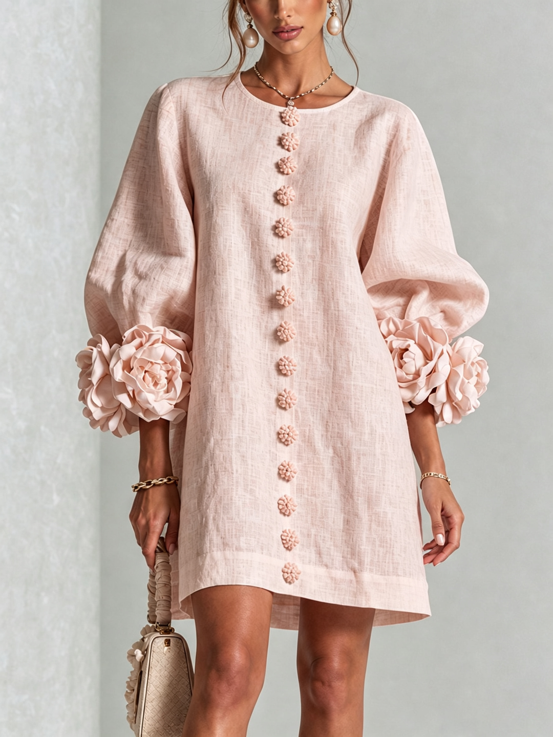 Boryana Colorful Mini Dress with Statement Ruffled Cuffs 19
