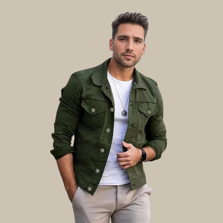 Herre denimjakke med slim-fit pasform – Milano