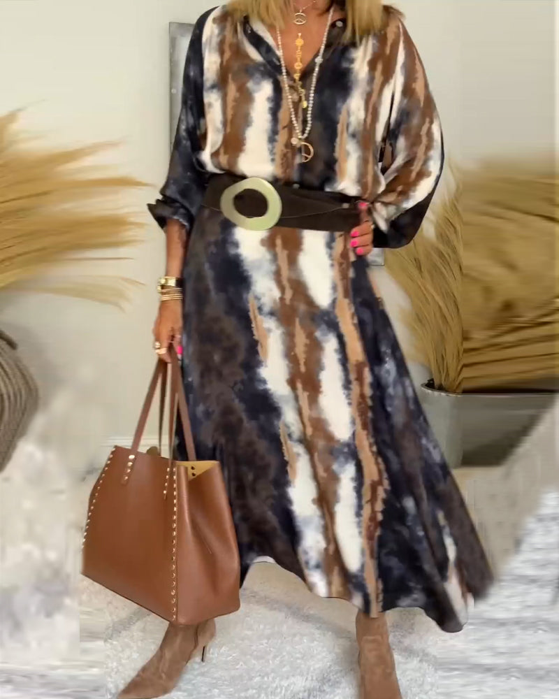 Efterår Maxi Kjole med Print – Marise