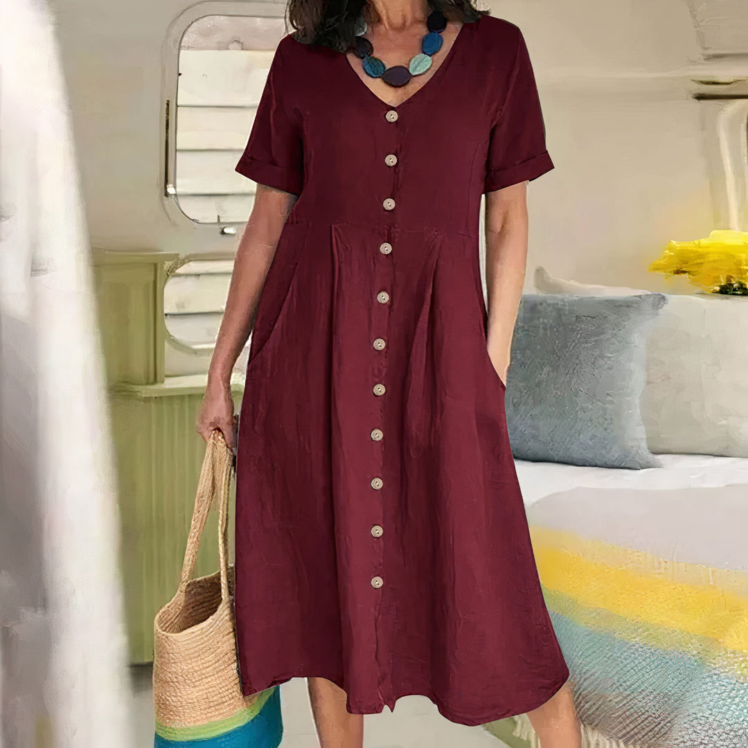 Casual sommerkjole i bomuld-linned – Noor