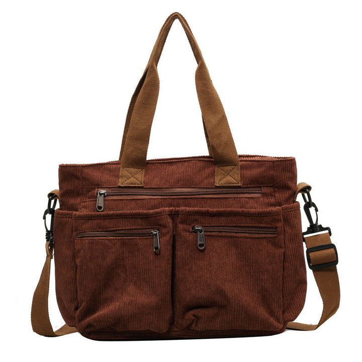 Trendy ribfløjl skuldertaske - VelvetVogue