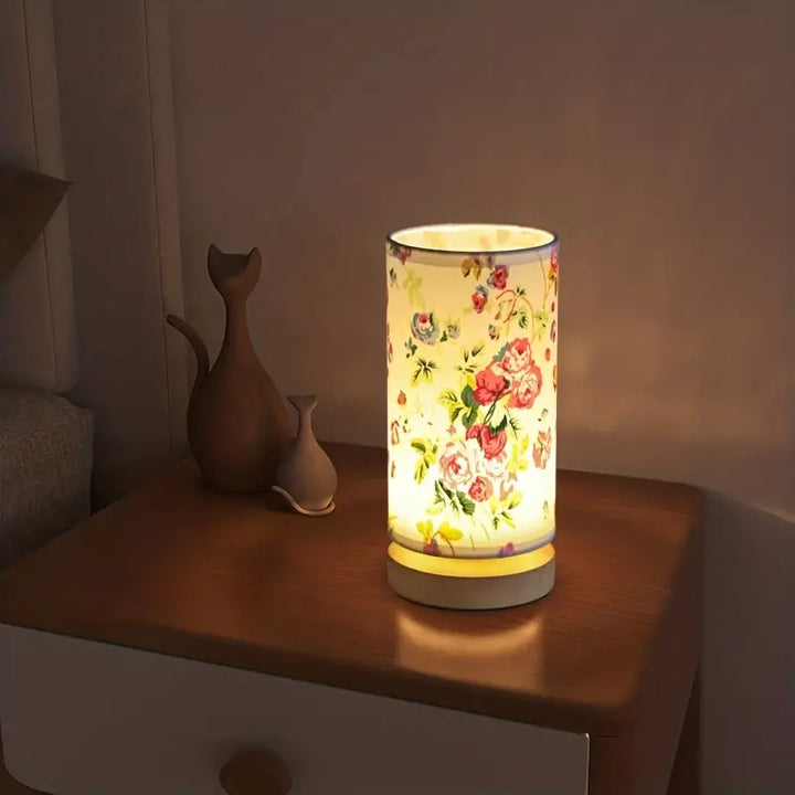 Natlampe i hør-look - LinoGlow