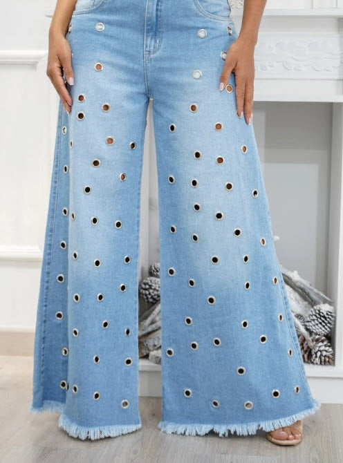 Retro Komfort Højtaljede Flare-Jeans - Leona