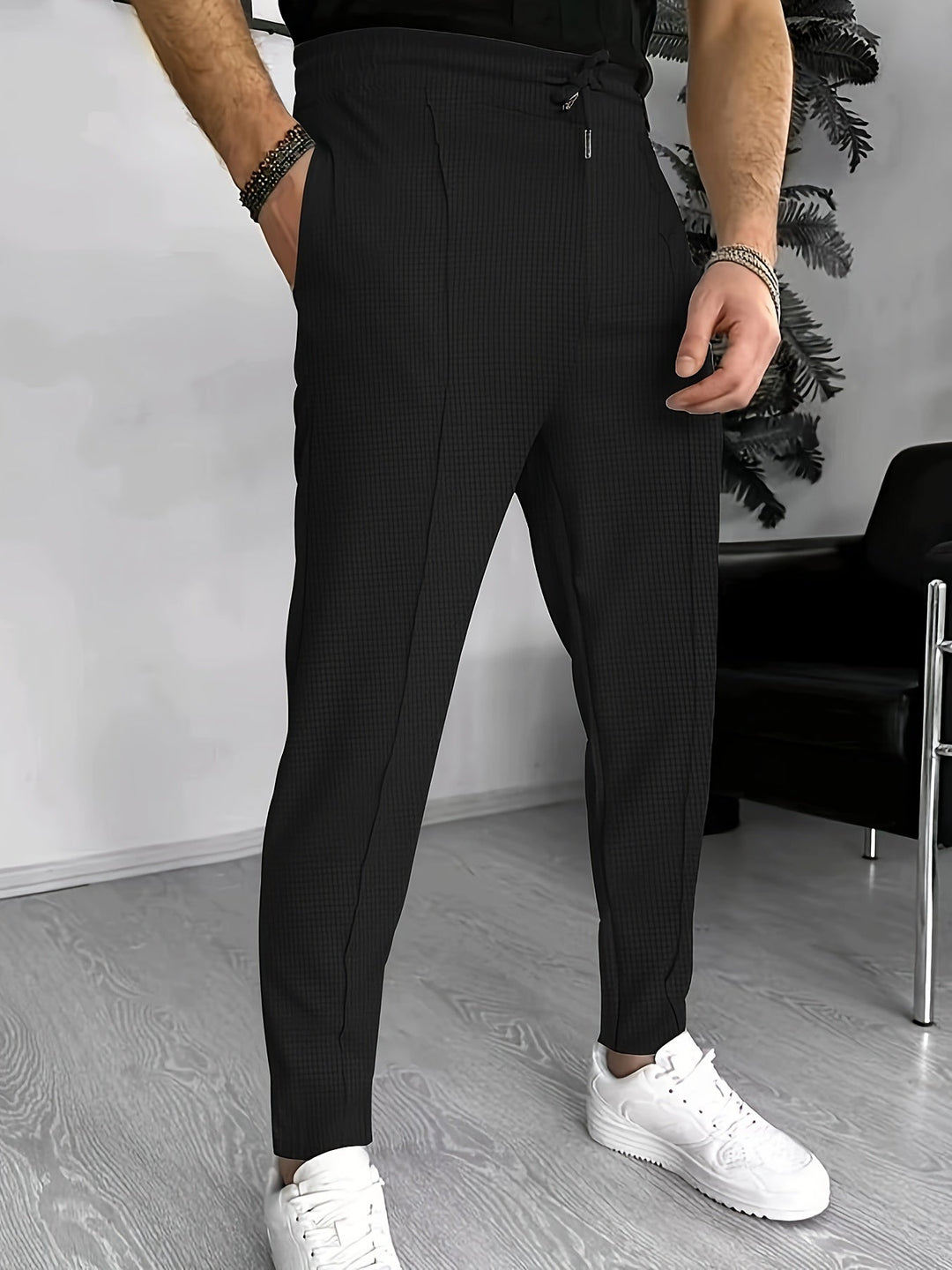 Komfortable vaffel-joggers til herrer - Finn