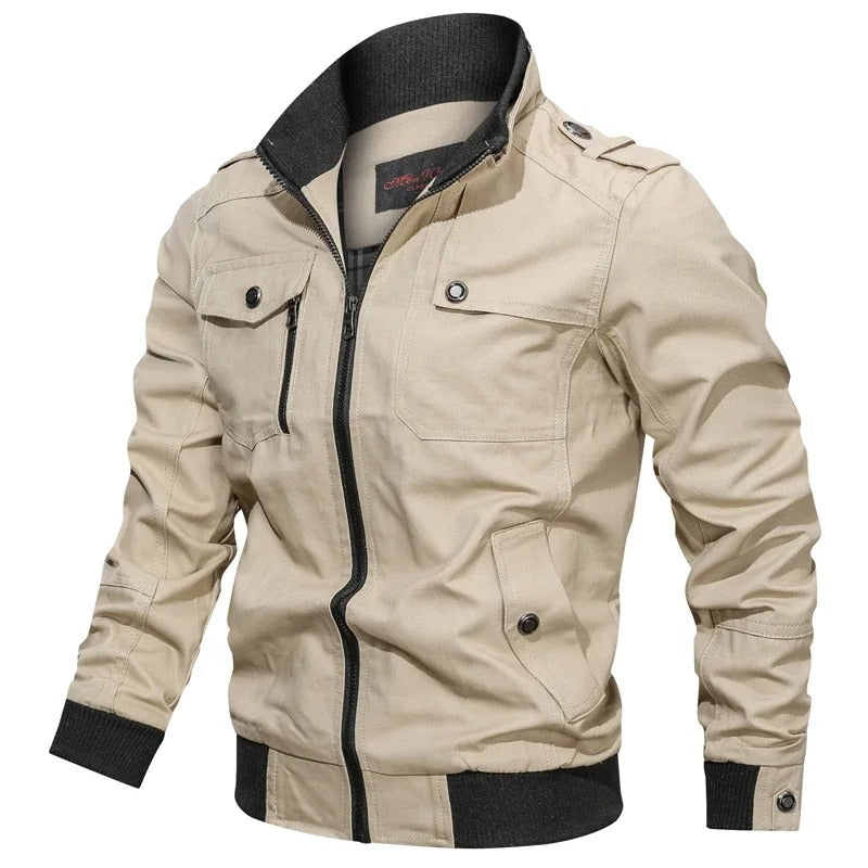 Herre sommerjakke med krave og bikerlook – Vince