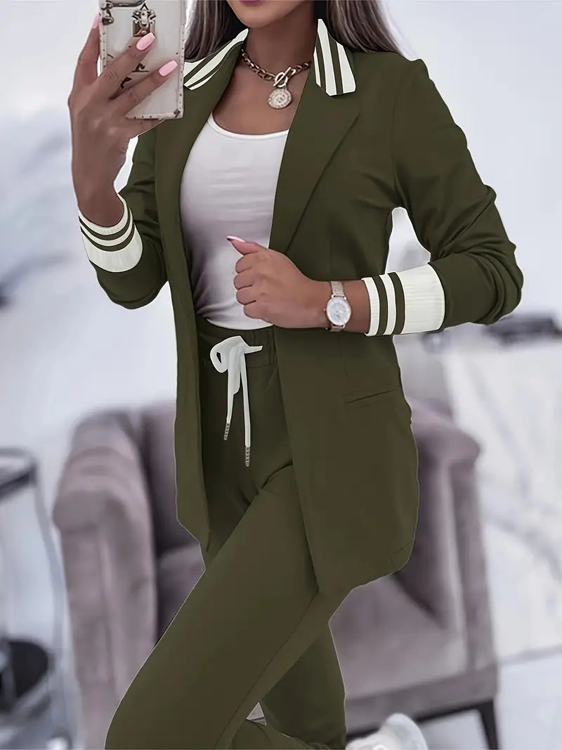Casual streetwear stribet sæt - Sophie