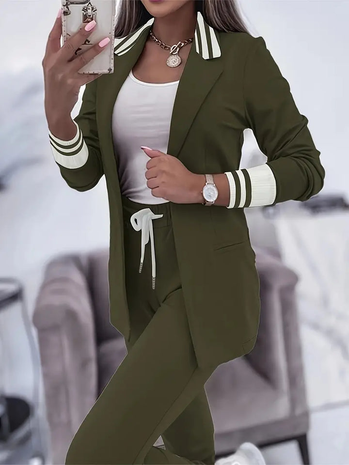 Casual streetwear stribet sæt - Sophie