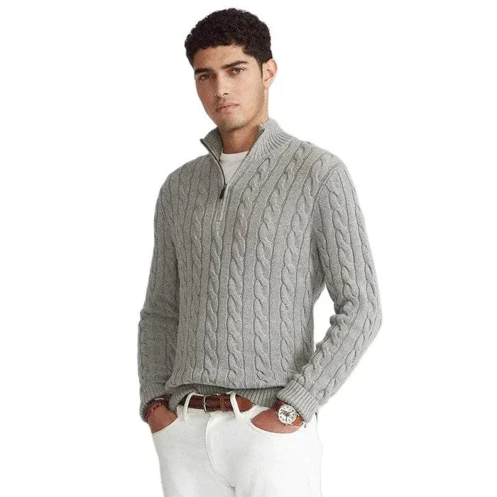 Komfortabel herresweater med halv lynlås - Vincent
