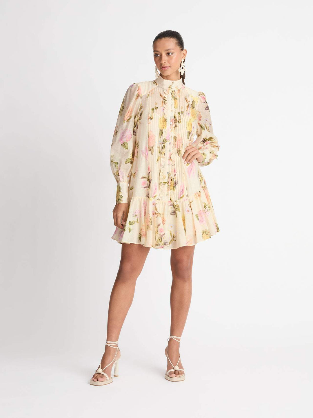 Mini skjortekjole med blondedetalje – Sylvie