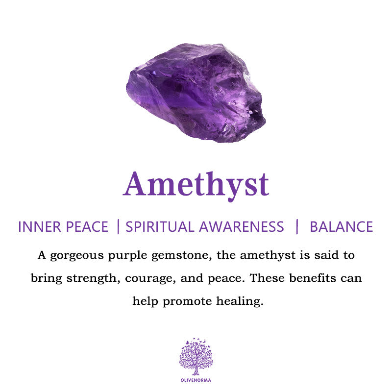 Amethyst-Edelstein, lila, spirituelle Bewusstheit, innerer Frieden, Balance, Heilung, Kraft.