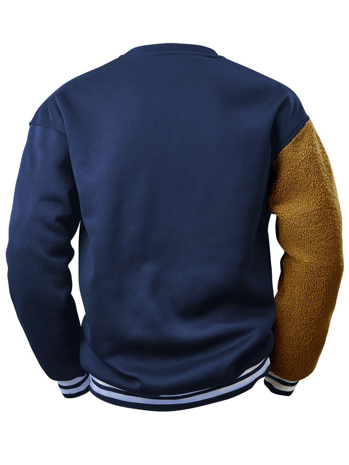 Herre-sweatshirt med broderet tegneseriebamse - Jasper