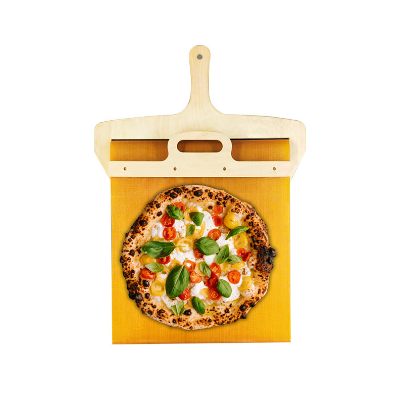 Flytbar pizzaspade lavet af birketræ med skydemekanisme – Fornello