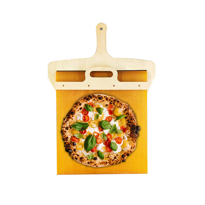 Flytbar pizzaspade lavet af birketræ med skydemekanisme – Fornello