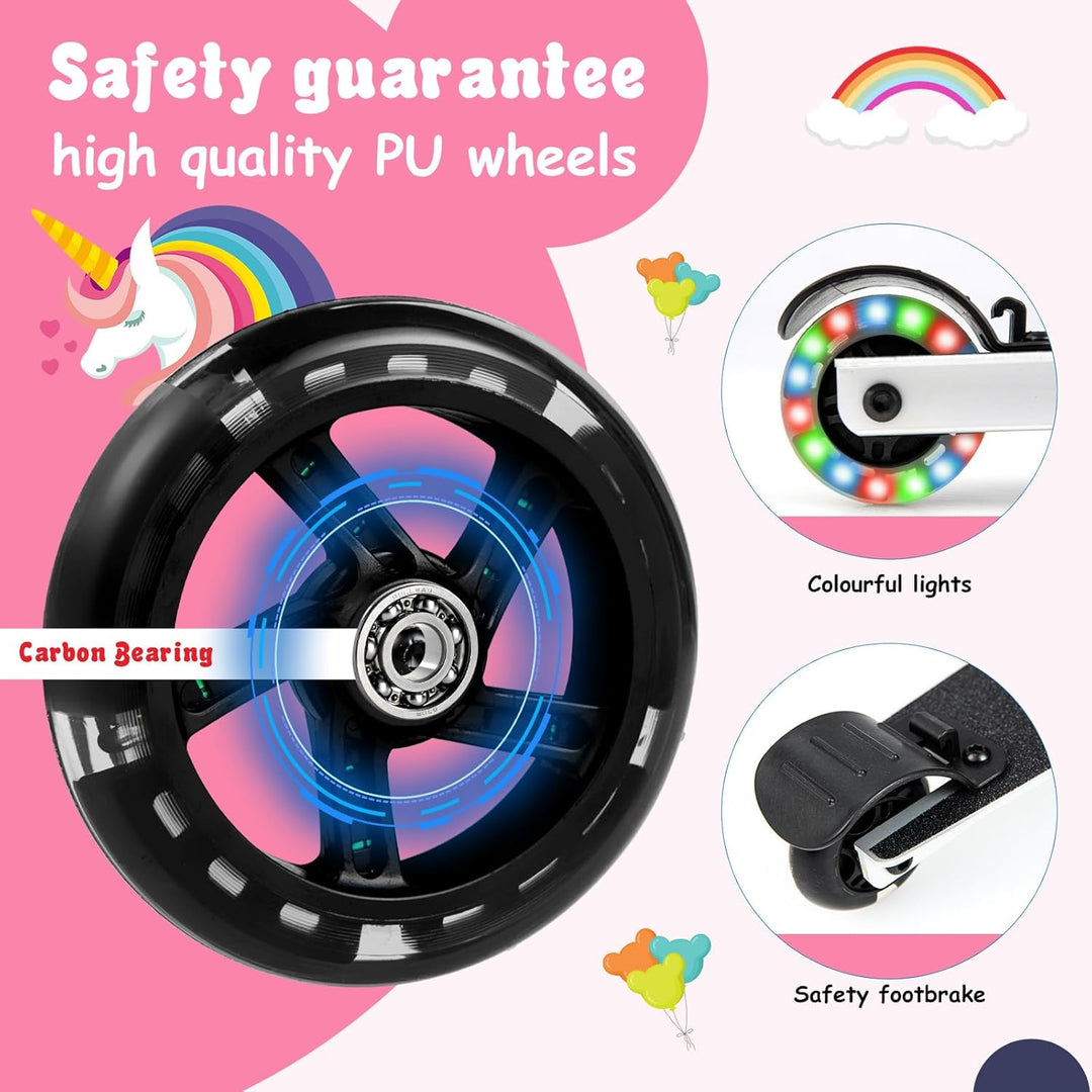 Børns 2-i-1 ride-on-scooter-kuffert med LED-hjul