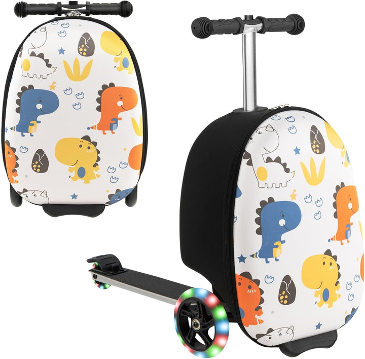 Børns 2-i-1 ride-on-scooter-kuffert med LED-hjul