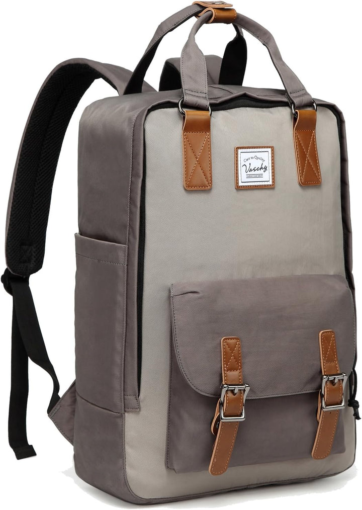 15,6” vandtæt vintage laptop-rygsæk med organiseringslommer – UrbanEase