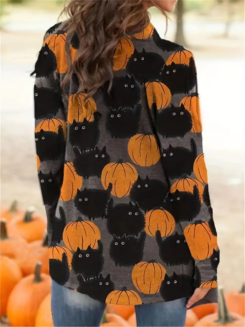 Casual Halloween-græskar damevest - Luna