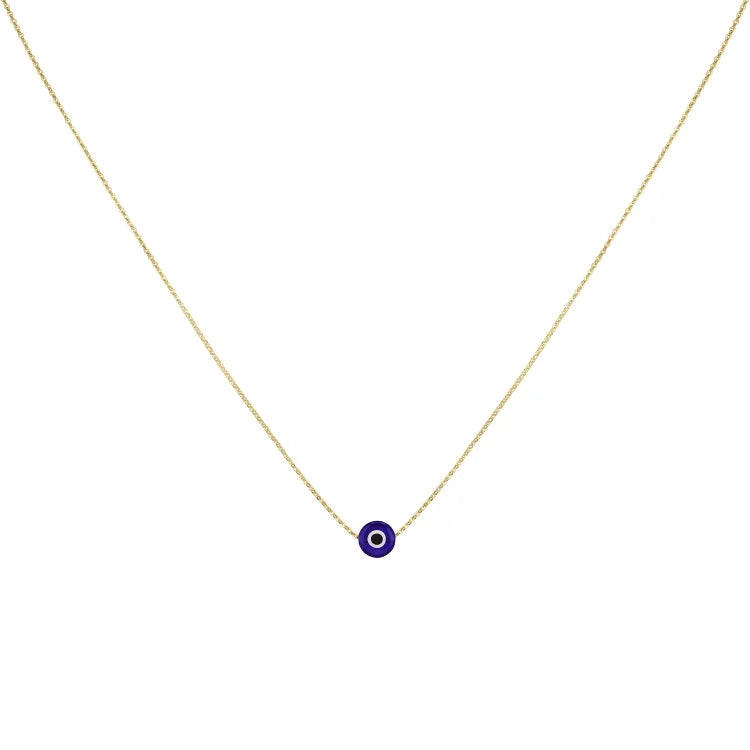 Goldene Halskette mit blauem Auge-Anhänger, modisches Schmuckstück für Damen.