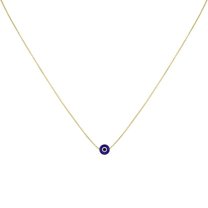 Goldene Halskette mit blauem Auge-Anhänger, modisches Schmuckstück für Damen.