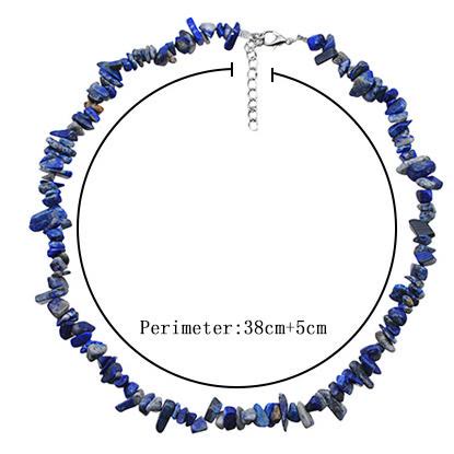 Blaue Lapislazuli-Halskette, 38cm, Edelstein-Schmuck, verstellbar, modisch, Damenaccessoire