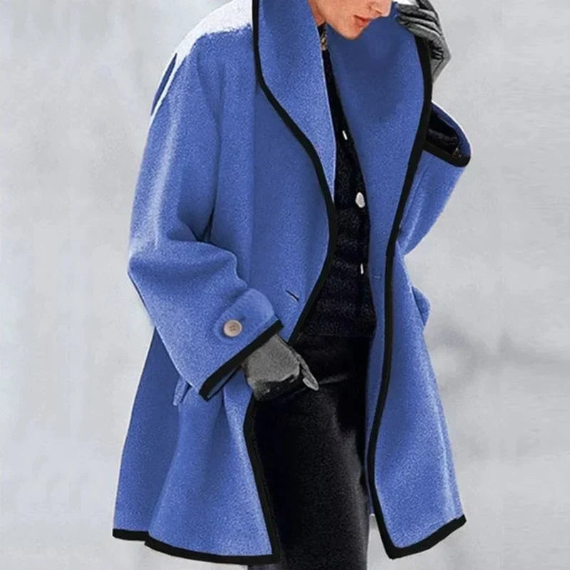 Varm vinter-trenchcoat i uld til kvinder - Emma