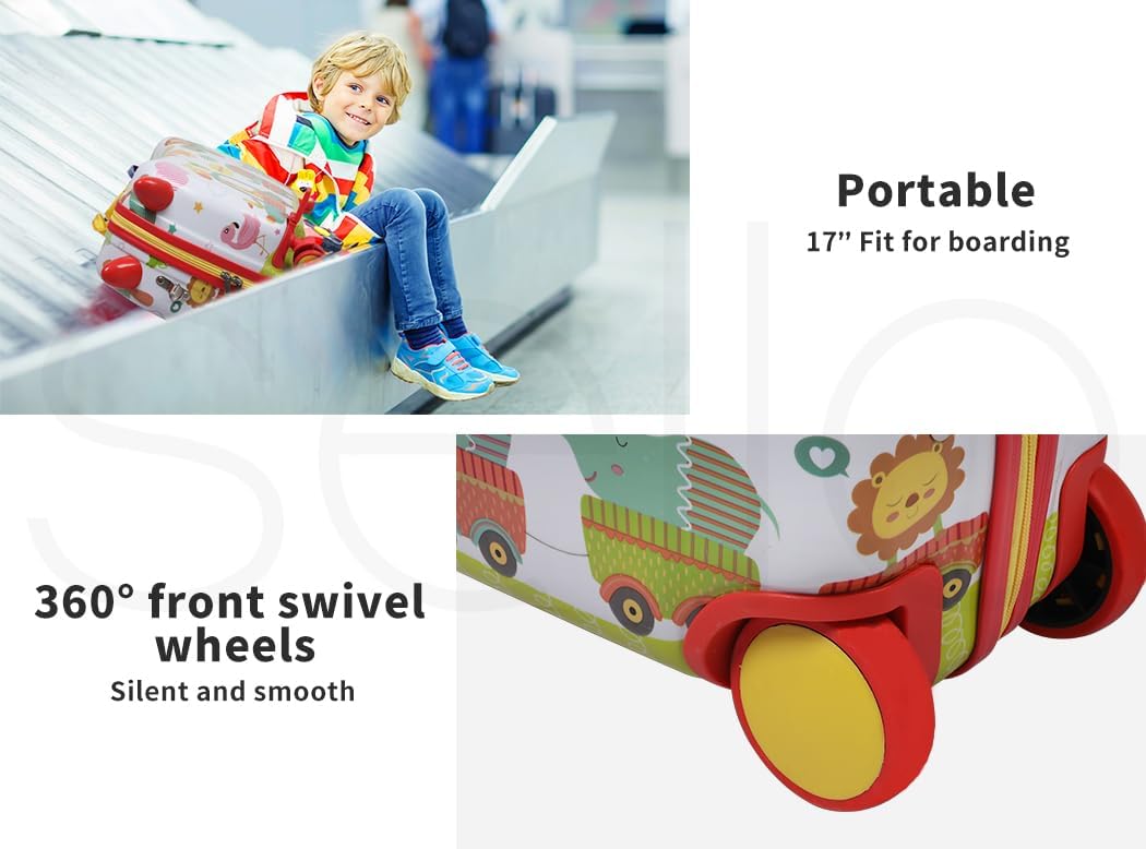2-i-1 ride-on scooter-kuffert til børn med 360° hjul