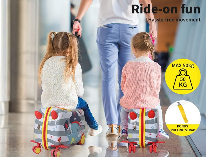 2-i-1 ride-on scooter-kuffert til børn med 360° hjul