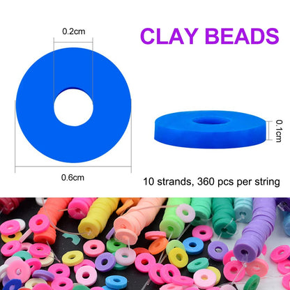 Bunte 6mm Heishi-Perlen aus Polymer Clay für Schmuckherstellung, DIY Bastelset.